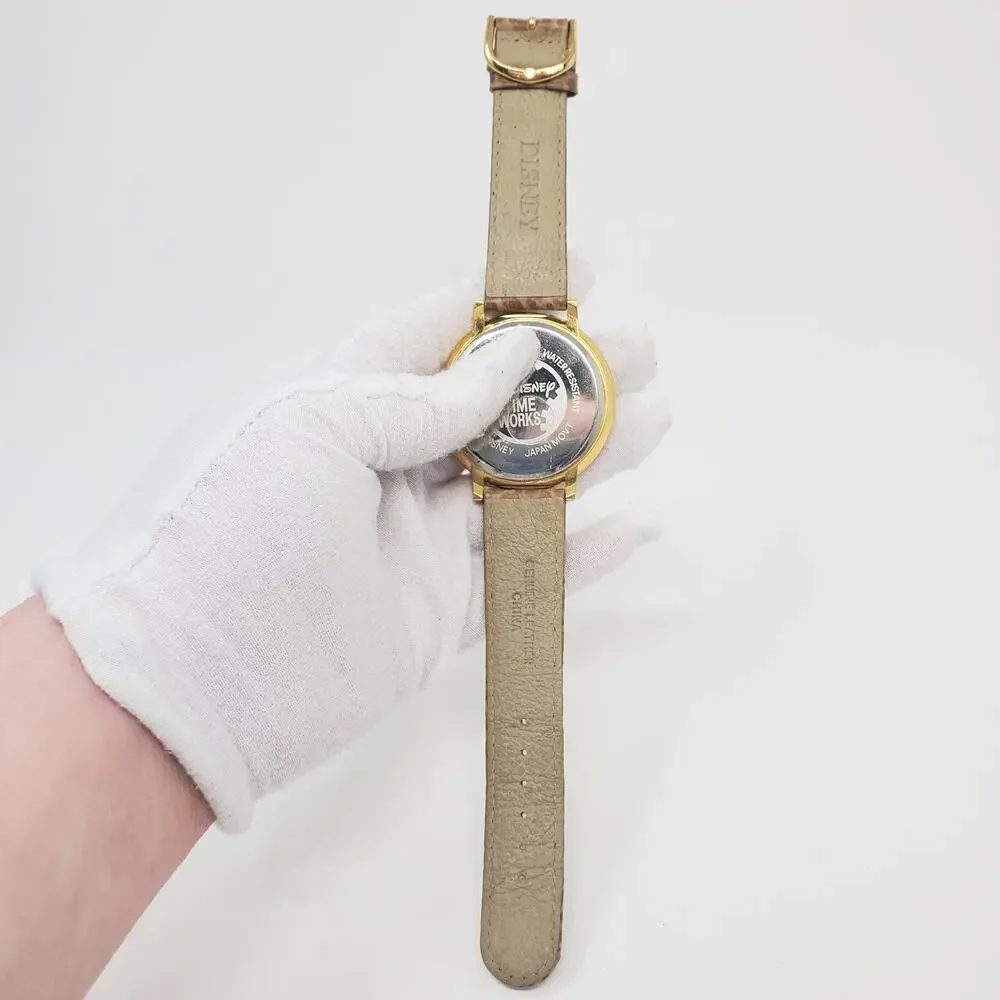 Disney Mickey Mouse Jumbo Gold Toned Watch Cheetah Print